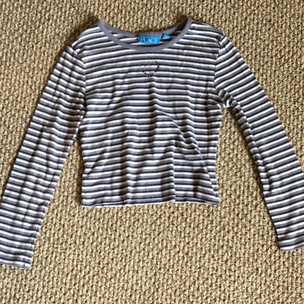 Girls striped long sleeve crop top